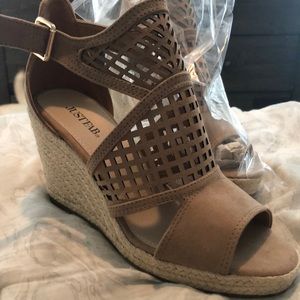 JustFab Wedge Sandal (never worn)